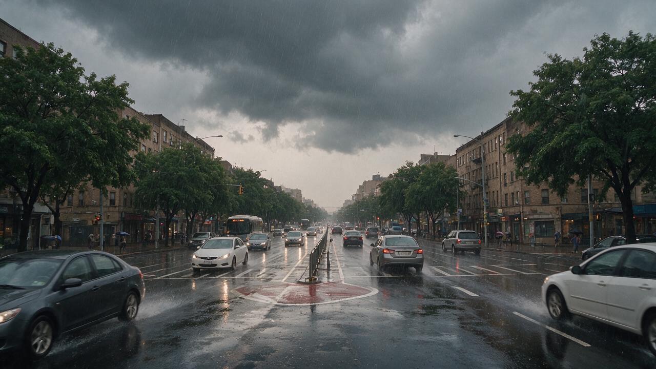 河北唐山秦皇岛多地暴雨预警升级，今天傍晚雨势发展迅速道路湿滑